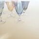 Ensemble de 7 verres à liqueur arlequin multicolore