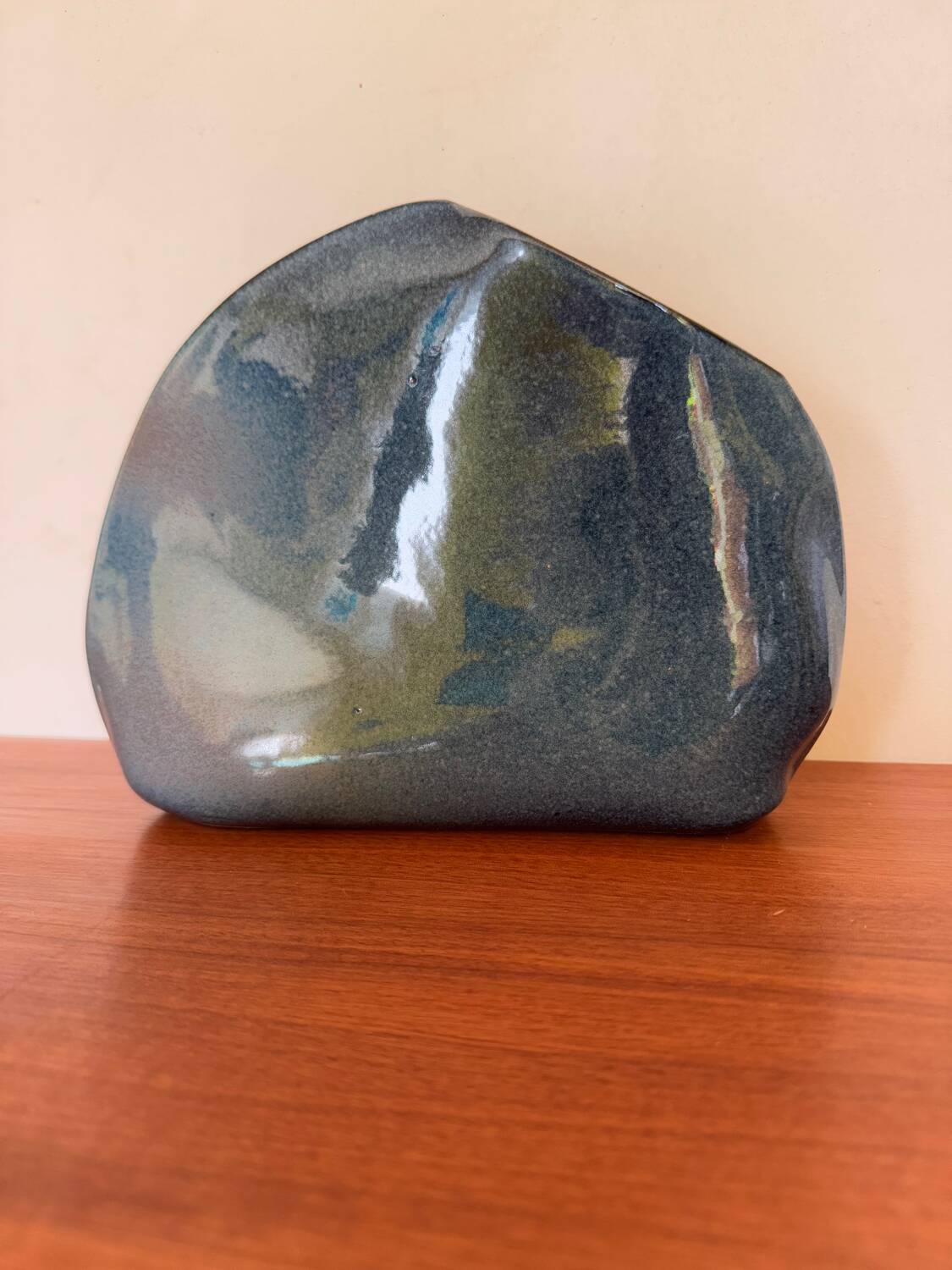 Vintage blue ceramic vase