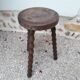 Turned wood tripod stool