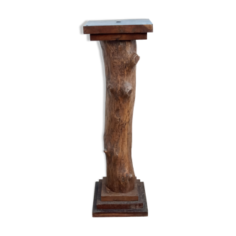 Brutalist tree trunk and oak saddle