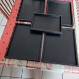 Set of 5 rectangular wooden serving trays