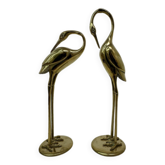 Mid century set of 2 brass birds , 1970’s