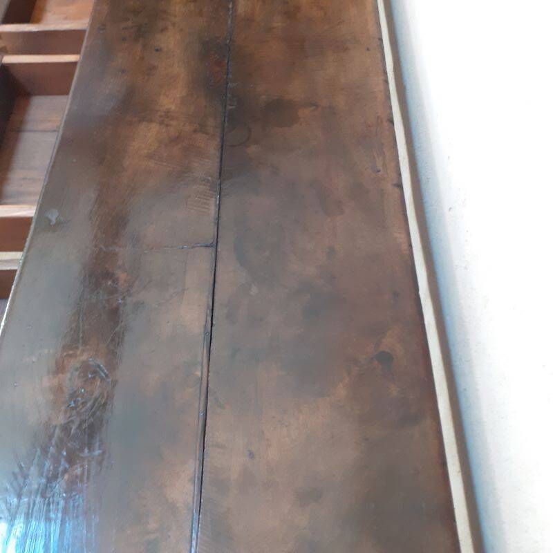 Monastery table, community table, 19th-century solid walnut console.