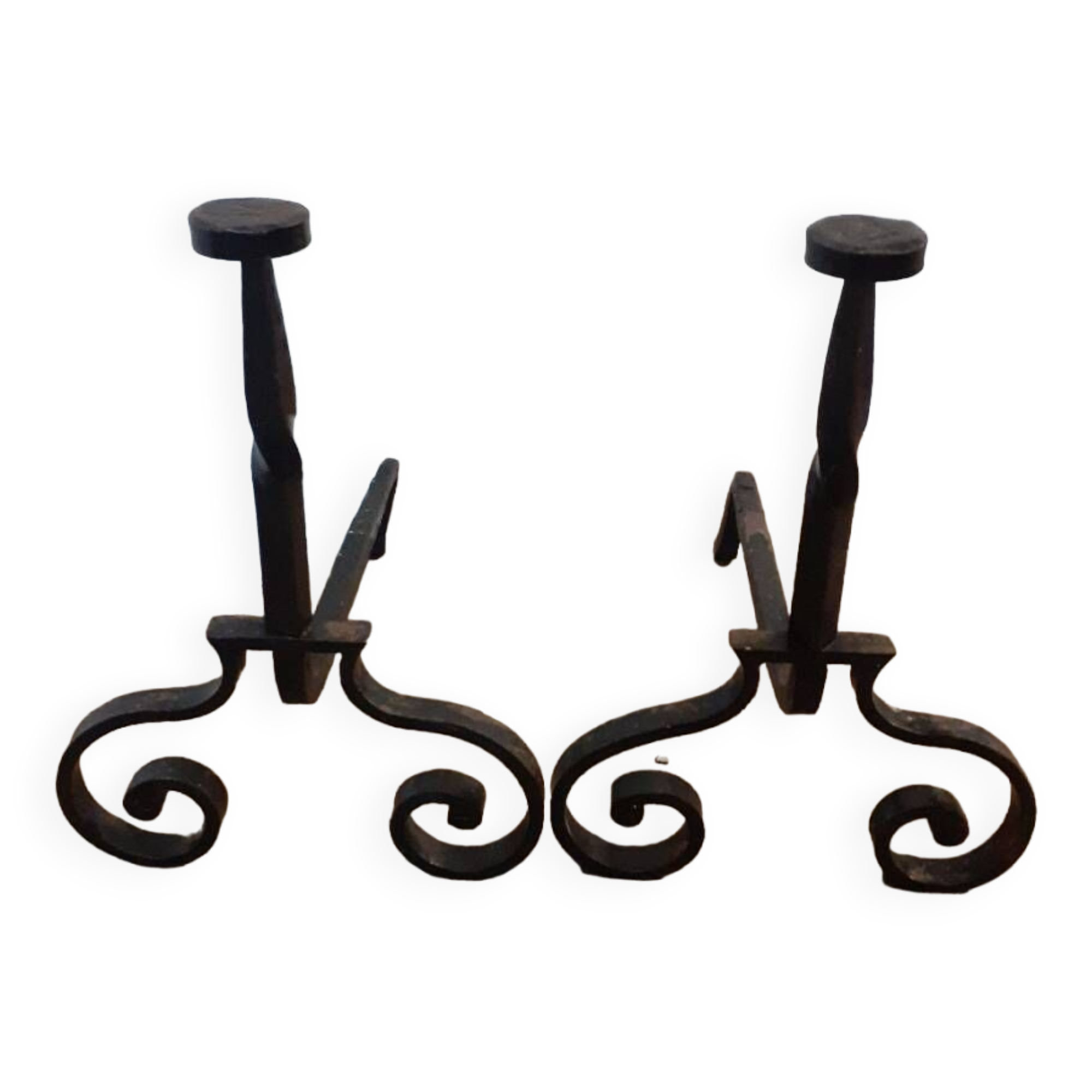 Wrought iron andiron