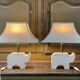 Pair of Italian lamps in travertine by Fratelli Mannelli