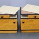 1950s Pair of  Bedside Tables /Night stands in Birch Finish, Czechoslovakia