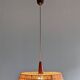 Teak and sisal pendant light from the 50s/60s by Temde Leuchten
