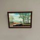 Mid-Century Oil on Panel “Water Canal” by He 84, Signed & Framed 33x23 cm