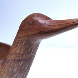 Solid wood fruit bowl carved bird