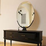 Coiffeuse vintage avec miroir ovale