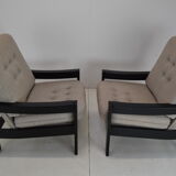 Pair of mid-century armchairs Leda Lux 1980's