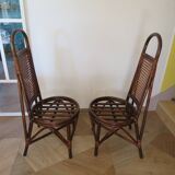 RARE - Set of 2 rattan and cane chairs - 1950 - Dirk Van Sliedrecht style