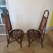 RARE - Set of 2 rattan and cane chairs - 1950 - Dirk Van Sliedrecht style
