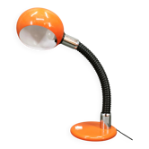 1970s Italian Orange Space Age Adjustable Gooseneck Table Lamp