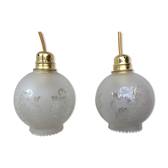 Pair of vintage globe lamps
