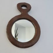 Solid wood mirror carved with a chisel, free form, 1960s.