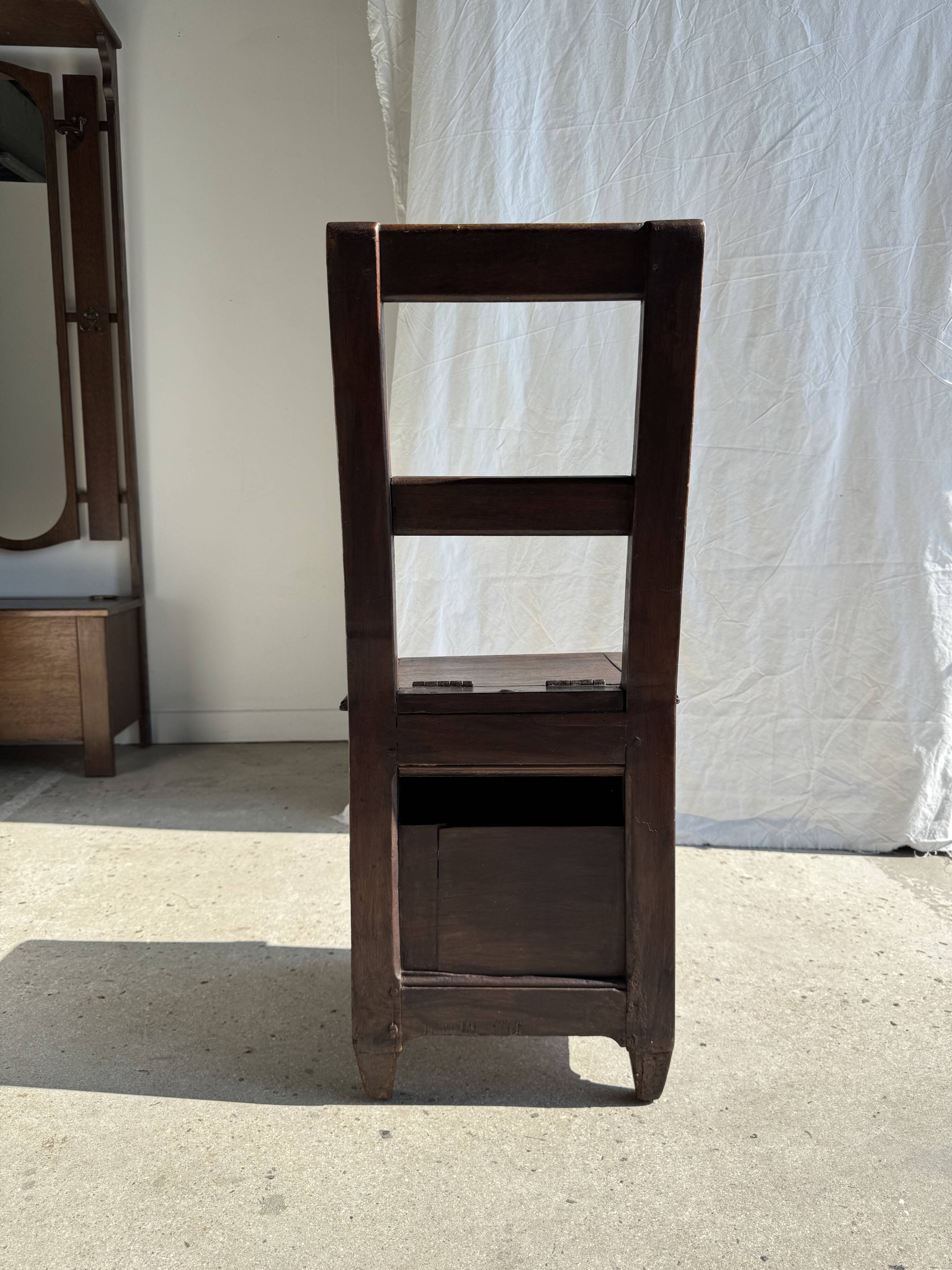 Antique oak storage chair