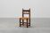 19th Century Spanish Hand-Carved oak Side Chair with Velour Seat