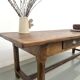 Authentic French farmhouse table from 1890 in solid oak with two drawers.