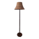 Rosewood mid century floor lamp with rattan shade, Sweden 1960s