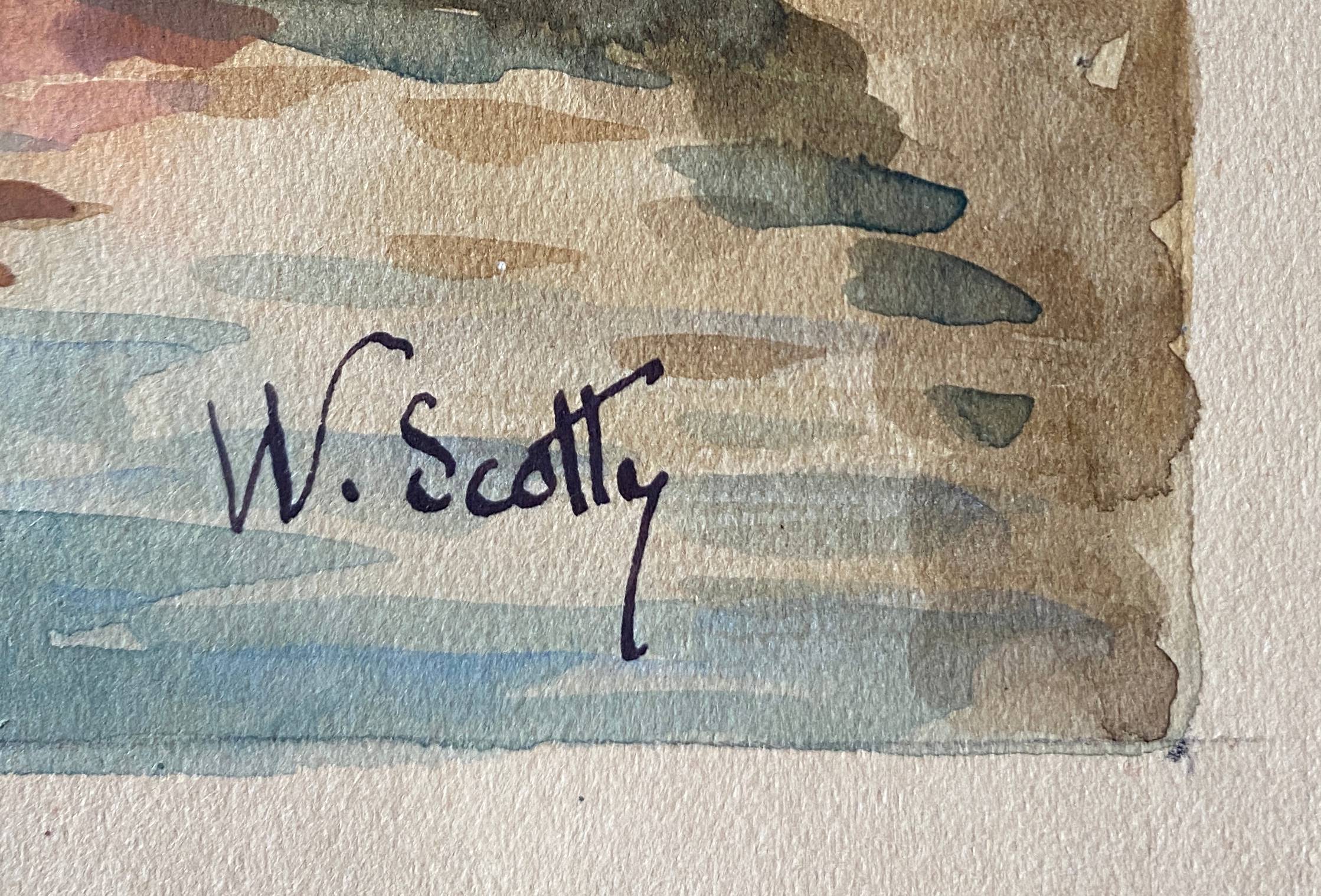 Watercolor painting "canals of Venice" Italy early XX° by W. Scotty