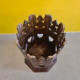 Old oriental wooden side table with mother of pearl, 1st half 20th century