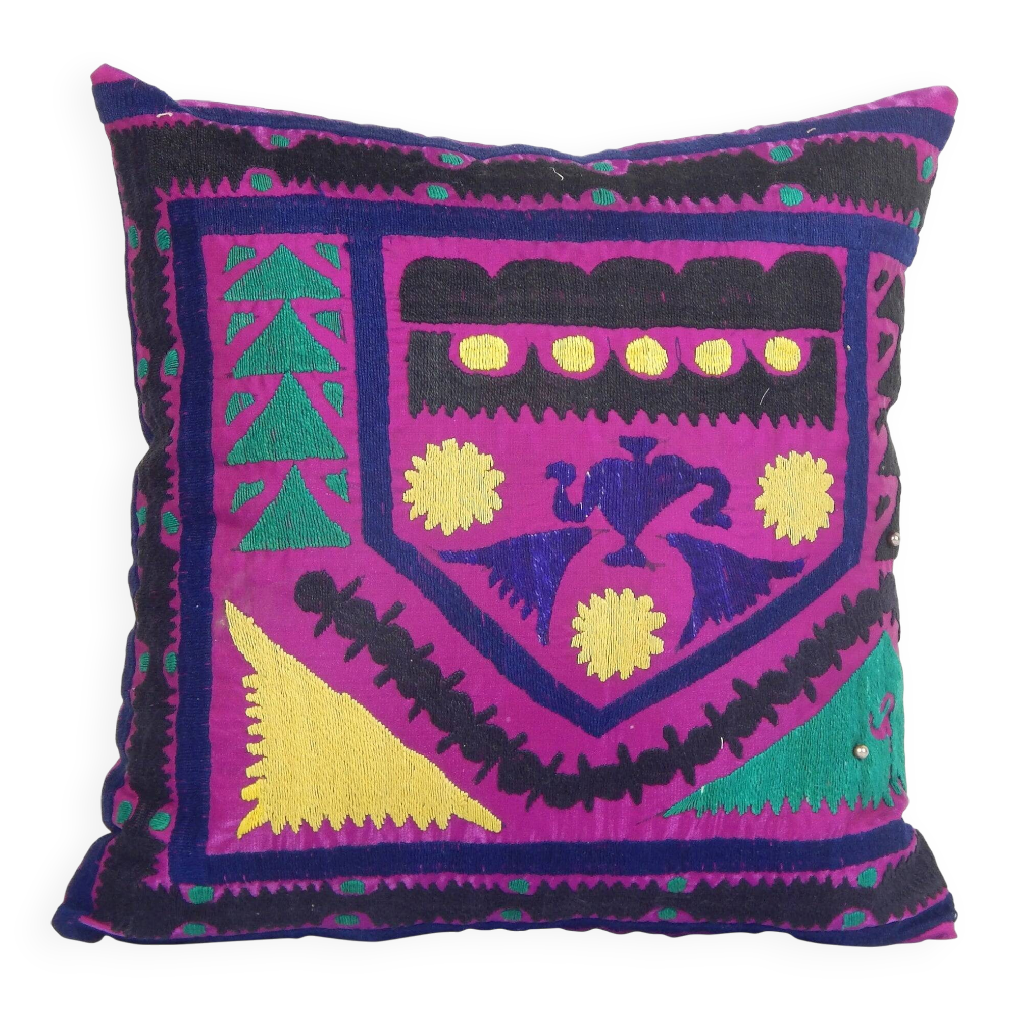 Vintage embroidered cushion cover 41x41 cm