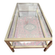 Pierre Vandel Paris 1970s vintage coffee table in brass and glass.