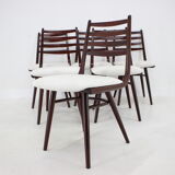 1970s Set of 6 Beech "Boomerang" dining chair ,Czechoslovakia