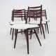 Set de 6 hêtres « Boomerang » chaise de salle à manger, Tchécoslovaquie