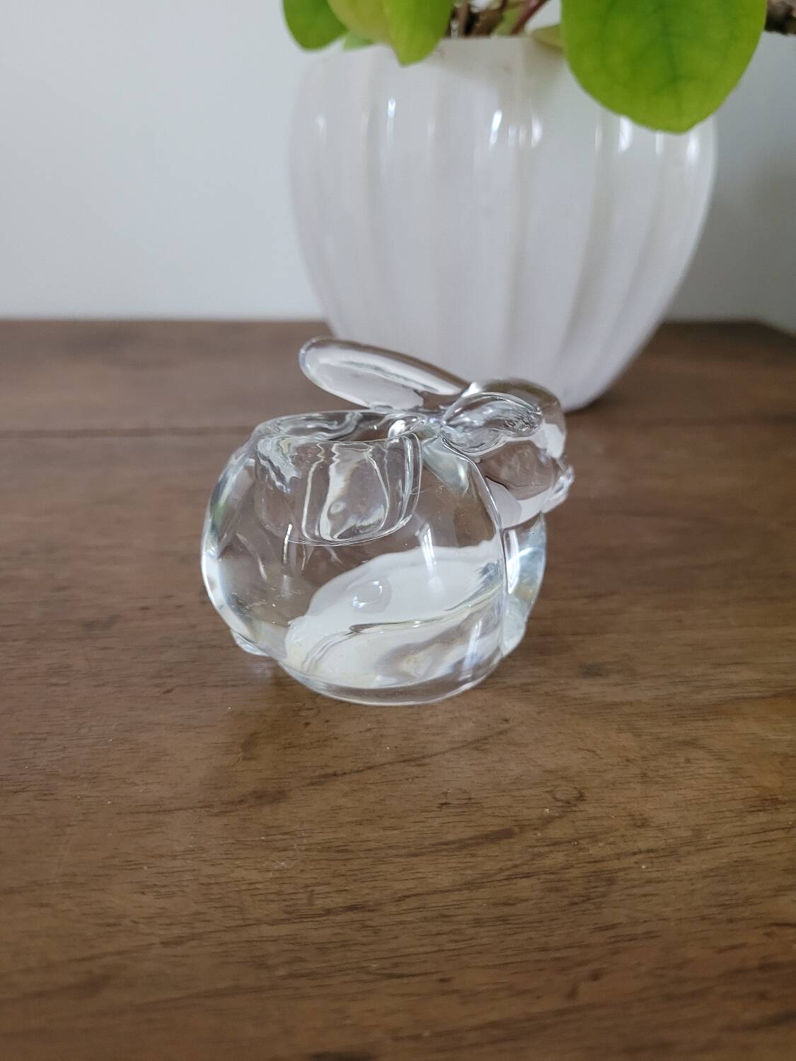 Small crystal rabbit candle holder