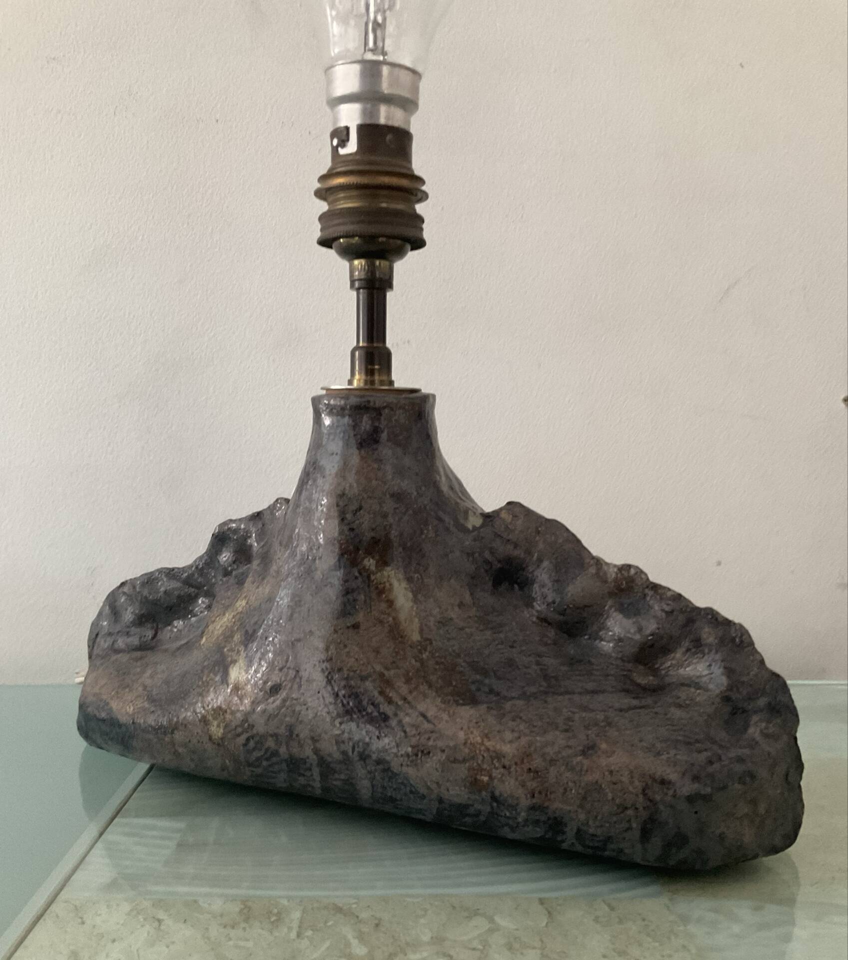 Vintage brutalist ceramic lamp base