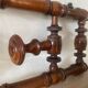 Coat rack with three hooks in turned bamboo-style wood, late 19th century