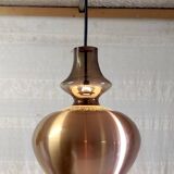 Scandinavian style pendant light in metal and glass - 60s/70s