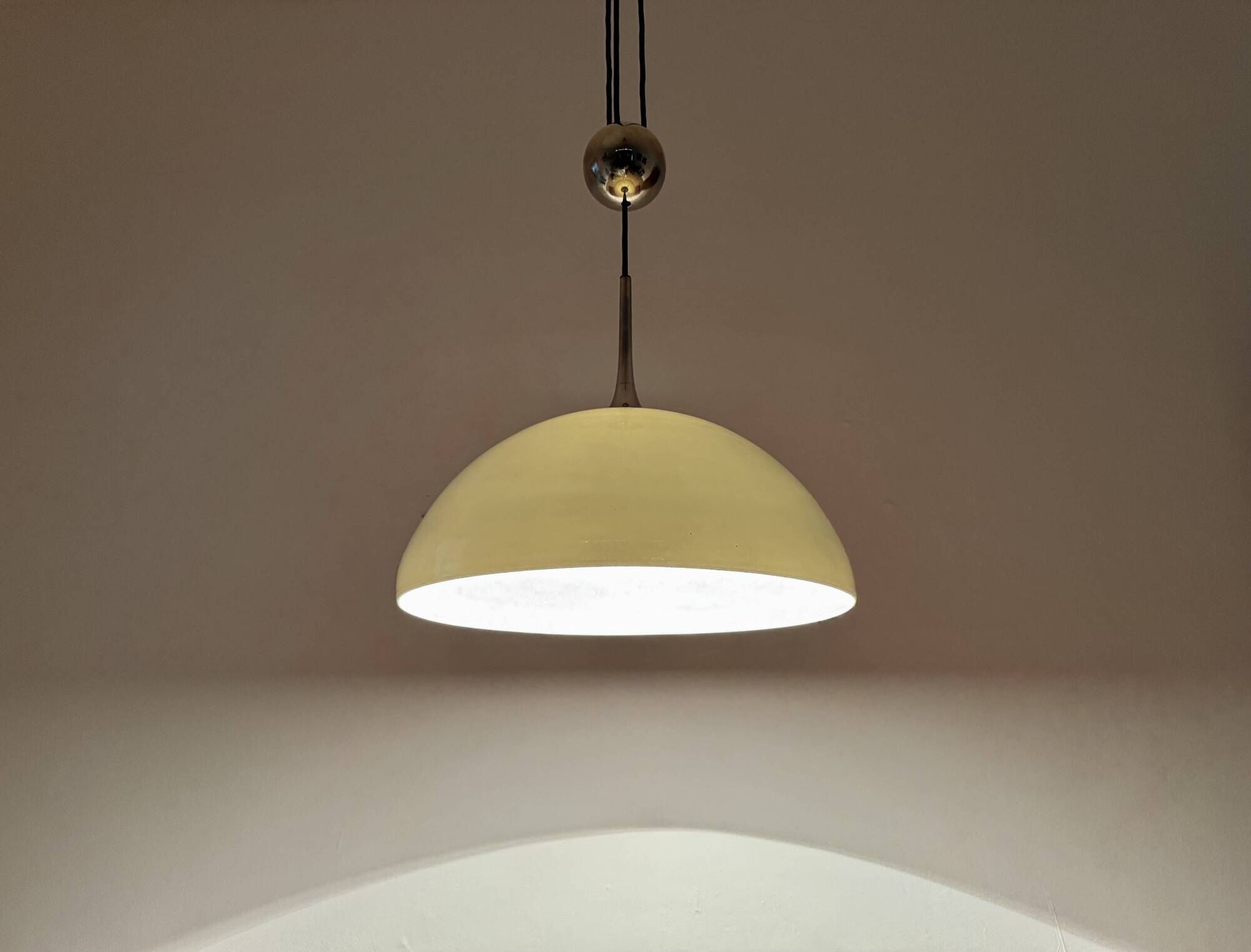 Adjustable Posa Pendant Lamp with Porcelain Shade by Florian Schulz