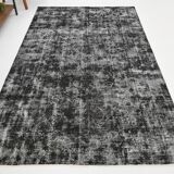 Black gray tones anatolian handmade vintage rug 260x158cm