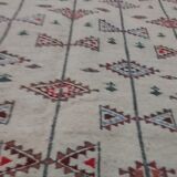 Traditional white multicolored Berber carpet 200-105cm