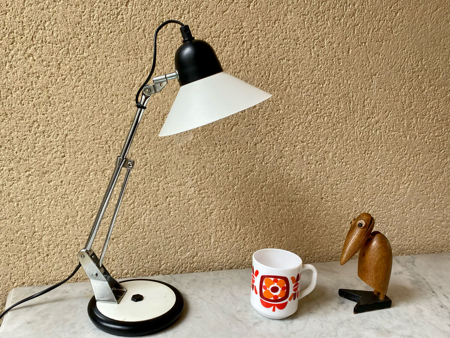 Aluminor articulated desk lamp France vintage 70s