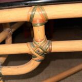 Bamboo and glass coffee table 1970