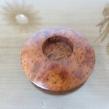 Pair of Scandinavian candlesticks in elm burl