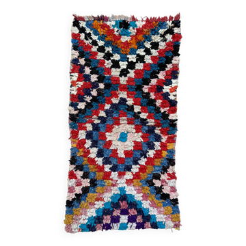 Tapis Berbère Boucherouite coloré - 85 x 153 cm