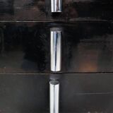 1930's modernist desk in black lacquered metal