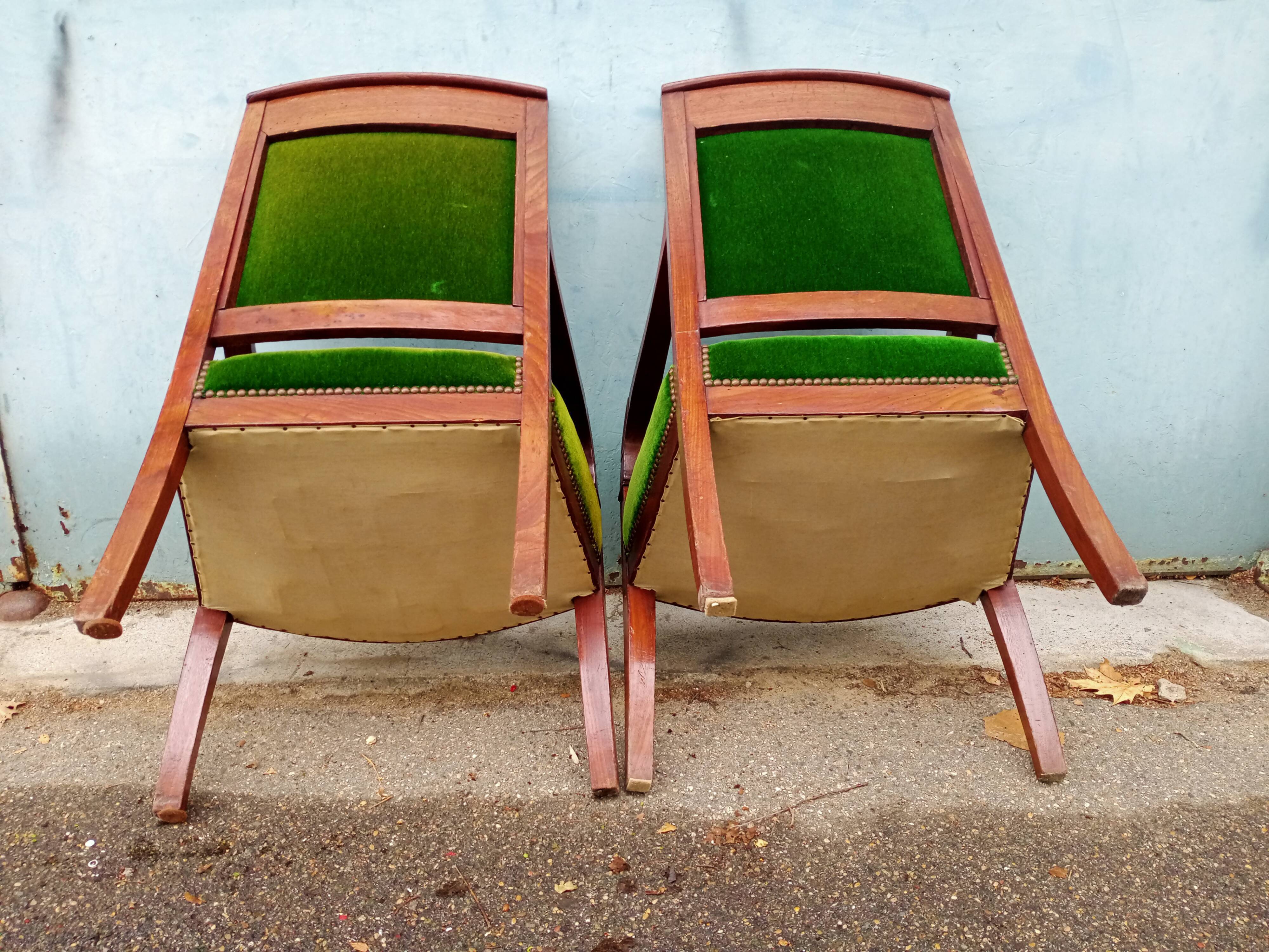 Pair of armchairs period resrauration