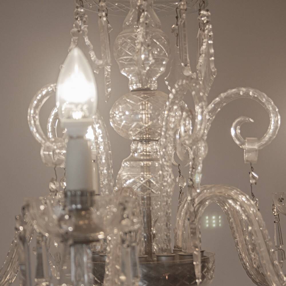 Bohemian Cut Lead Crystal Chandelier, 1930s