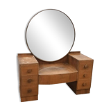 Vintage dressing table large round mirror