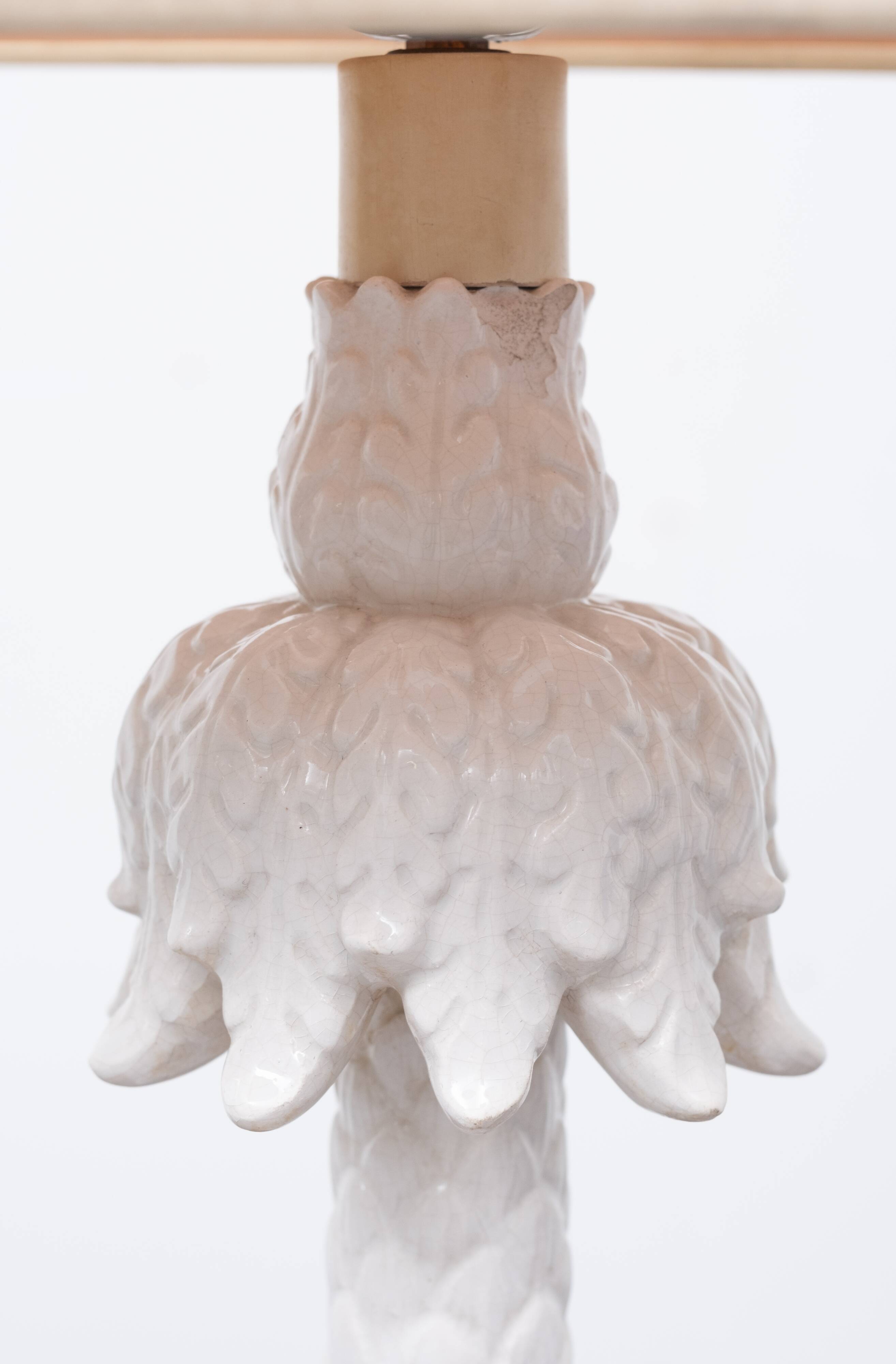 Palm tree table lamp ceramic, france, 1950s