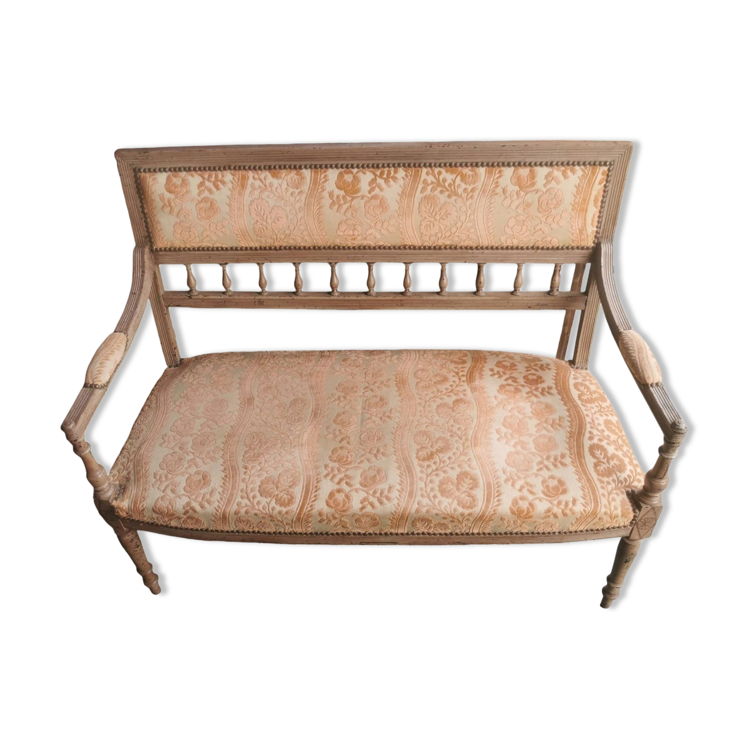 Bench decorated with flowers