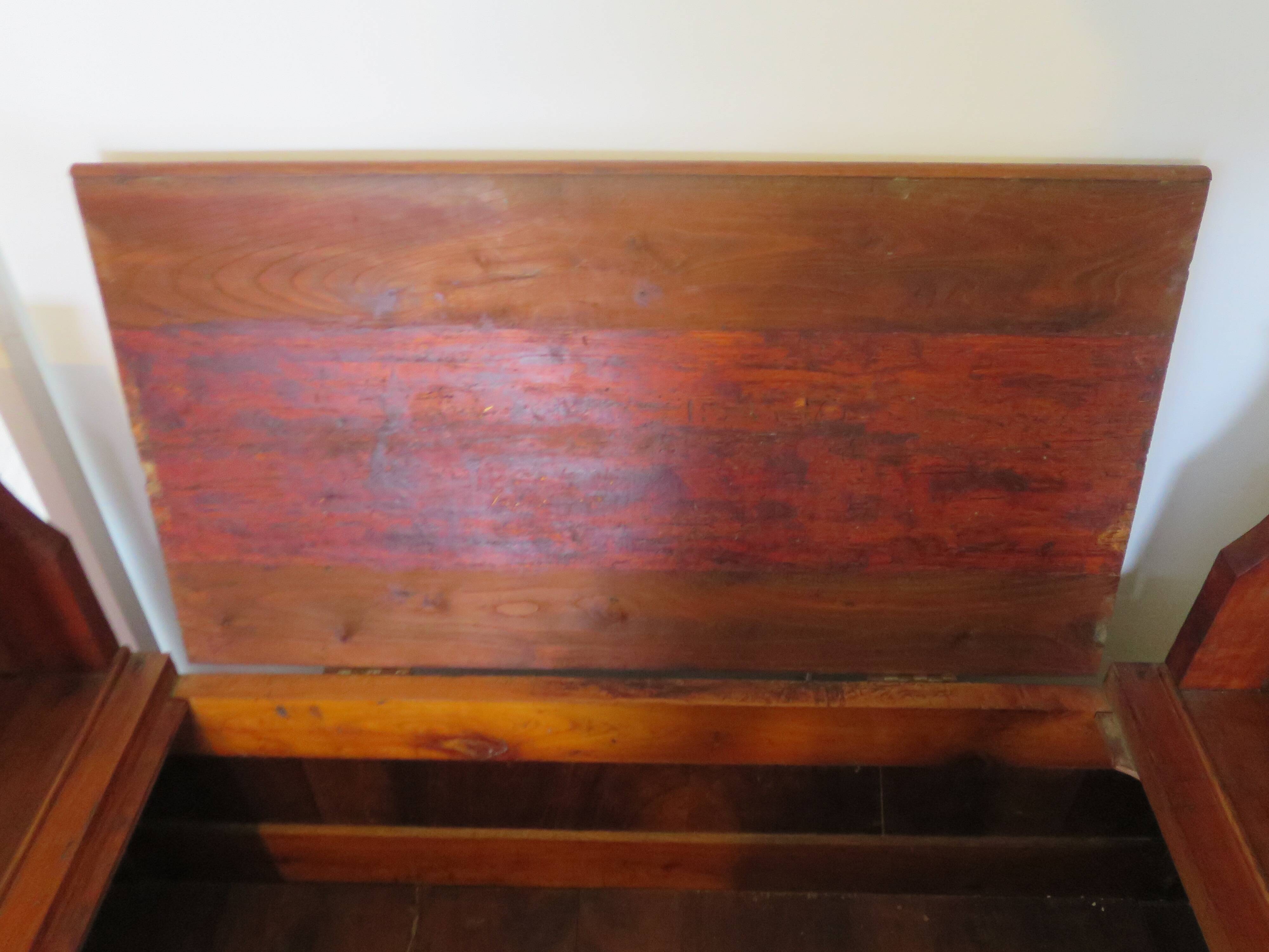 Antique trunk bench - Louis Philippe style - trunk seat - solid wood