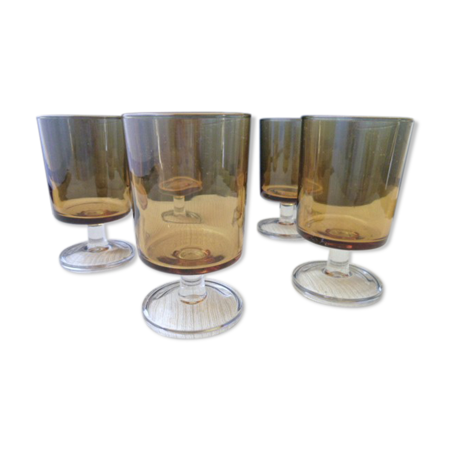 Set de 5 verres à vin vintage Luminarc en verre ambré