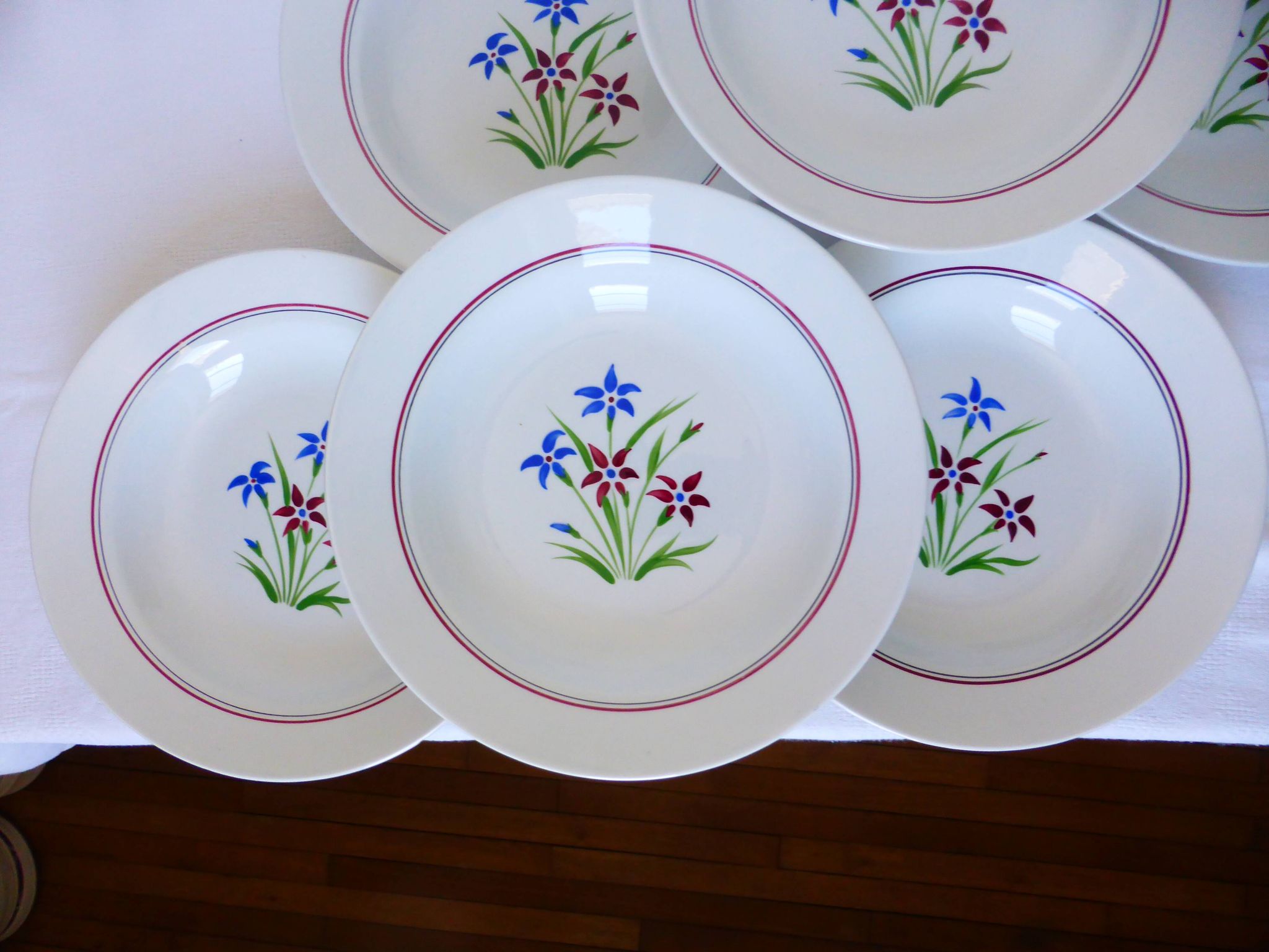 6 assiettes creuses des Salins modèle Lily